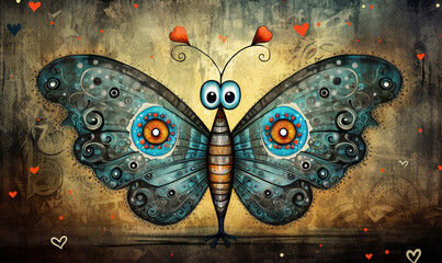 a cartoon of cute butterfly