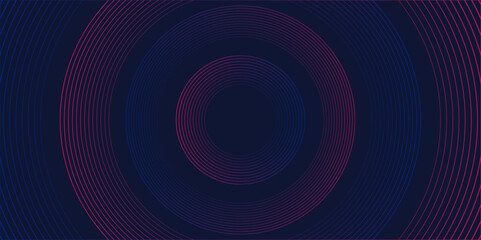 Abstract dark background with gradient circle lines.Digital future technology concept background .Geometric stripe line Futuristic technology element design concept pattern for banner. design. - obrazy, fototapety, plakaty