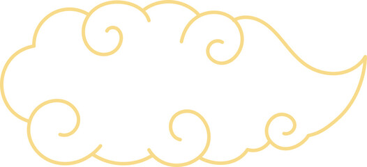 Golden chinese cloud outline