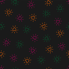 Seamless pattern with colorful and black background