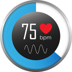 Heartbeat icon and electrocardiogram, heart rhythm concept