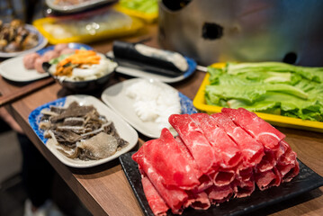 Hot pot meal in a restaurant