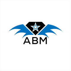 Fototapeta premium ABM letter logo. technology icon blue image on white background. ABM Monogram logo design for entrepreneur and business. ABM best icon. 