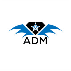 ADM letter logo. technology icon blue image on white background. ADM Monogram logo design for entrepreneur and business. ADM best icon.	
