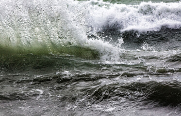 stormy wave crashing in the sea