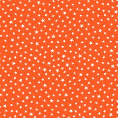 Orange seamless pattern with white tiny stars