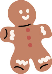 Cute gingerbread element vector