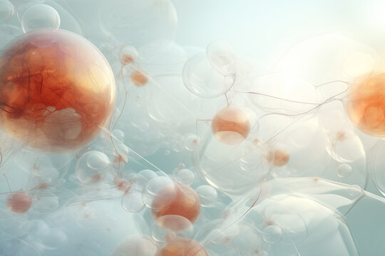 organic cells background, microscopic view, intercellular connections and structures for life, blood and embryos, science biology
