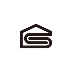 Simple and black letter S home logo template