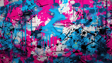 Fondo arte abstracto manchas rosa azul y blanco - obrazy, fototapety, plakaty