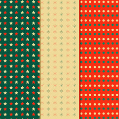 Set of Christmas seamless patterns