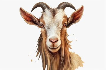 Goat in vintage clipart style. Generative AI
