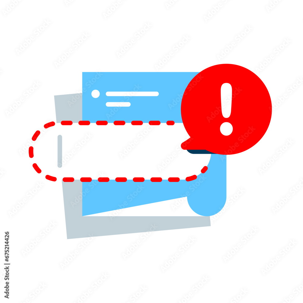 Poster document data or information is incomplete concept illustration flat design vector. modern graphic e