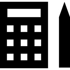 Calculator and Pen Icon