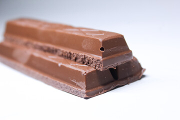 chocolate bar on white