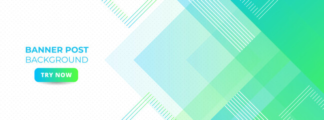 Modern banner background. geometric. color gradient. green and blue . memphis. abstract