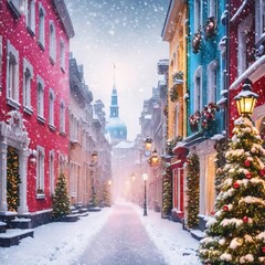 Fototapeta premium christmas decoration in the city