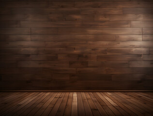 wooden floor and wall with panels