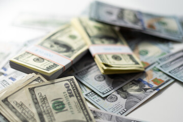 Background of one hundred dollar bills