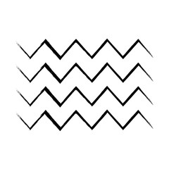 Naklejka premium Zigzag Line Abstract Stroke Hand Drawn Linear Element