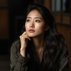 Obraz premium Generative ai illustration of asiatic mid-age woman