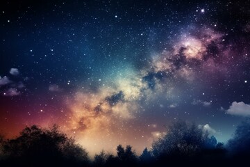 Fototapeta na wymiar Starry night sky with nebula and stars. Generative AI