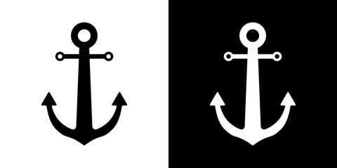 Anchor illustration. Ocean, sea ship logo. Anchor vector icon. 