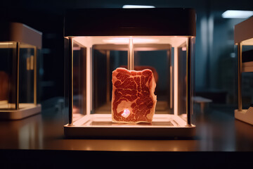 Lab grown meat concept, - obrazy, fototapety, plakaty