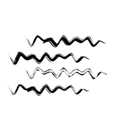 Zigzag Line Abstract Stroke Hand Drawn Linear Element