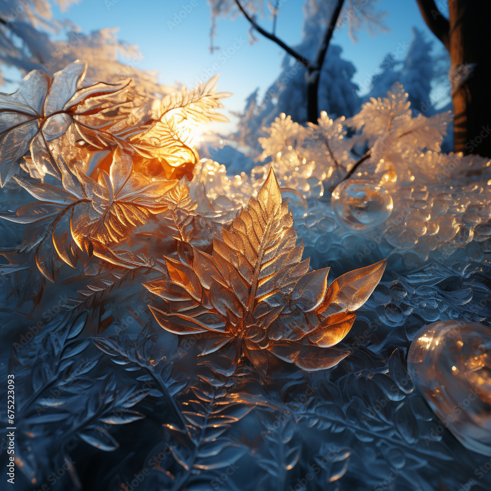 Poster an enchanting image of frost patterns delicately adorning a windowpane, creating a wintery masterpie