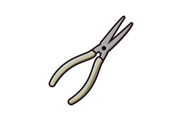 Cutting Metal Pliers Sticker vector illustration. Mechanic and Electrician working tool equipment objects icon concept. Hand tools for repair building sticker design icon logo.