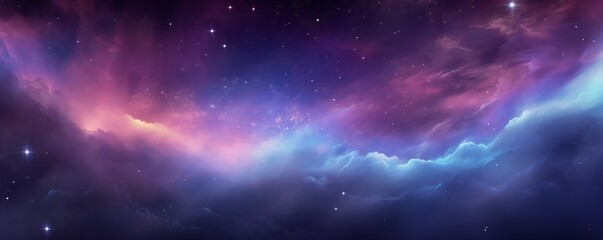 Galaxy with stars and nebula vibrant magic background Generative AI  - obrazy, fototapety, plakaty