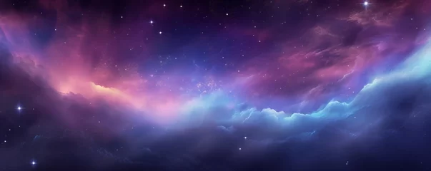 Fotobehang Galaxy with stars and nebula vibrant magic background Generative AI  © LayerAce.com