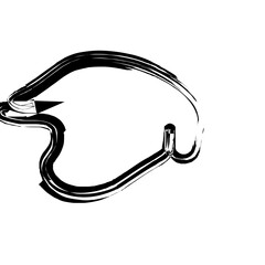 Abstract Hand Drawn Fluid Grunge Stroke Line Shape 