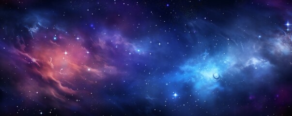 Galaxy with stars and nebula vibrant magic background Generative AI 