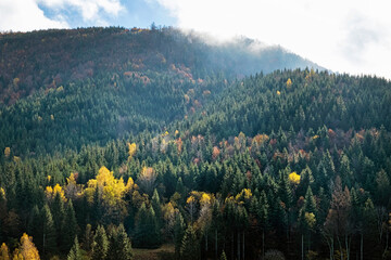 Spania Dolina village, Slovakia, autumn natural scenery
