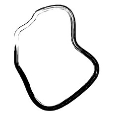 Grunge Abstract Hand Drawn Fluid Stroke Line Shape 