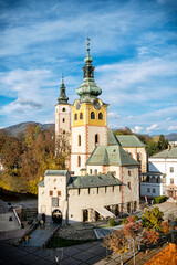 Fototapeta na wymiar Town castle and Church of the Assumption of the Virgin Mary, Banska Bystrica, Slovakia