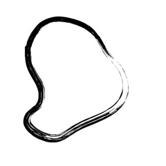 Grunge Abstract Hand Drawn Fluid Stroke Line Shape 