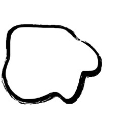 Grunge Abstract Hand Drawn Fluid Stroke Line Shape 