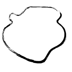 Grunge Abstract Hand Drawn Fluid Stroke Line Shape 