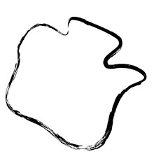 Grunge Abstract Hand Drawn Fluid Stroke Line Shape 