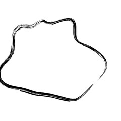 Grunge Abstract Hand Drawn Fluid Stroke Line Shape 