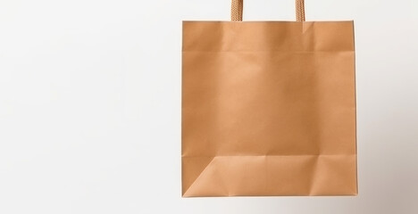 brown paper bag mockup with handles.​