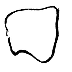 Grunge Abstract Hand Drawn Fluid Stroke Line Shape 