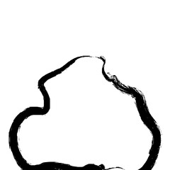 Grunge Abstract Hand Drawn Fluid Stroke Line Shape 