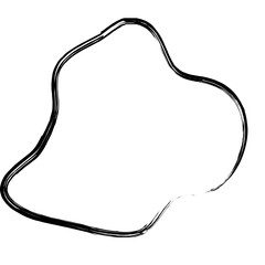 Grunge Abstract Hand Drawn Fluid Stroke Line Shape 