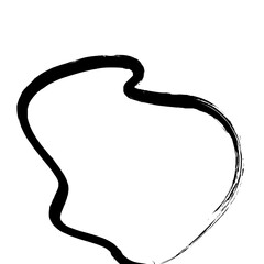 Grunge Abstract Hand Drawn Fluid Stroke Line Shape 