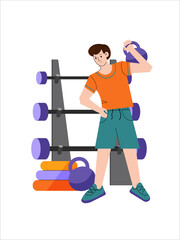 Weightlifting and training in the gym