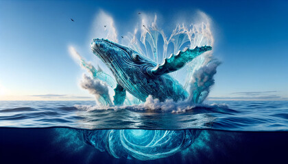 Whale's Spectacular Splash: Sunlit Elegance